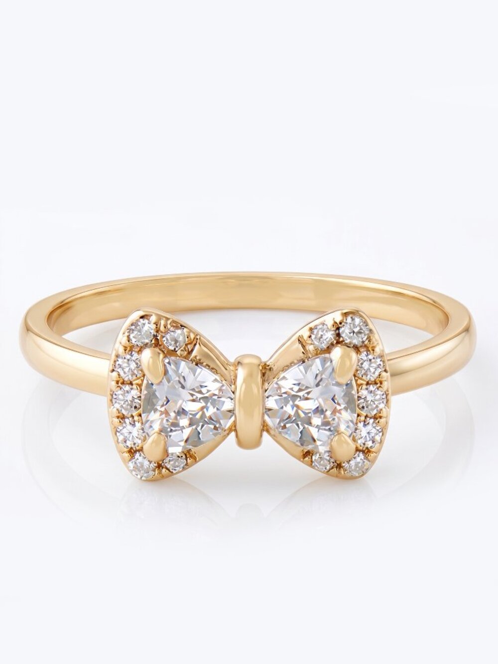 Dainty Gold Bow / Bowtie ring, size 7